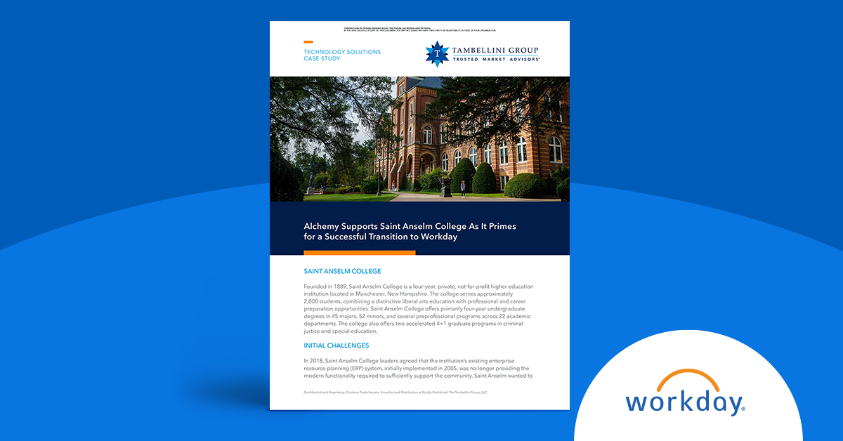 Saint Anselm College's Transition to Workday US | Workday US
